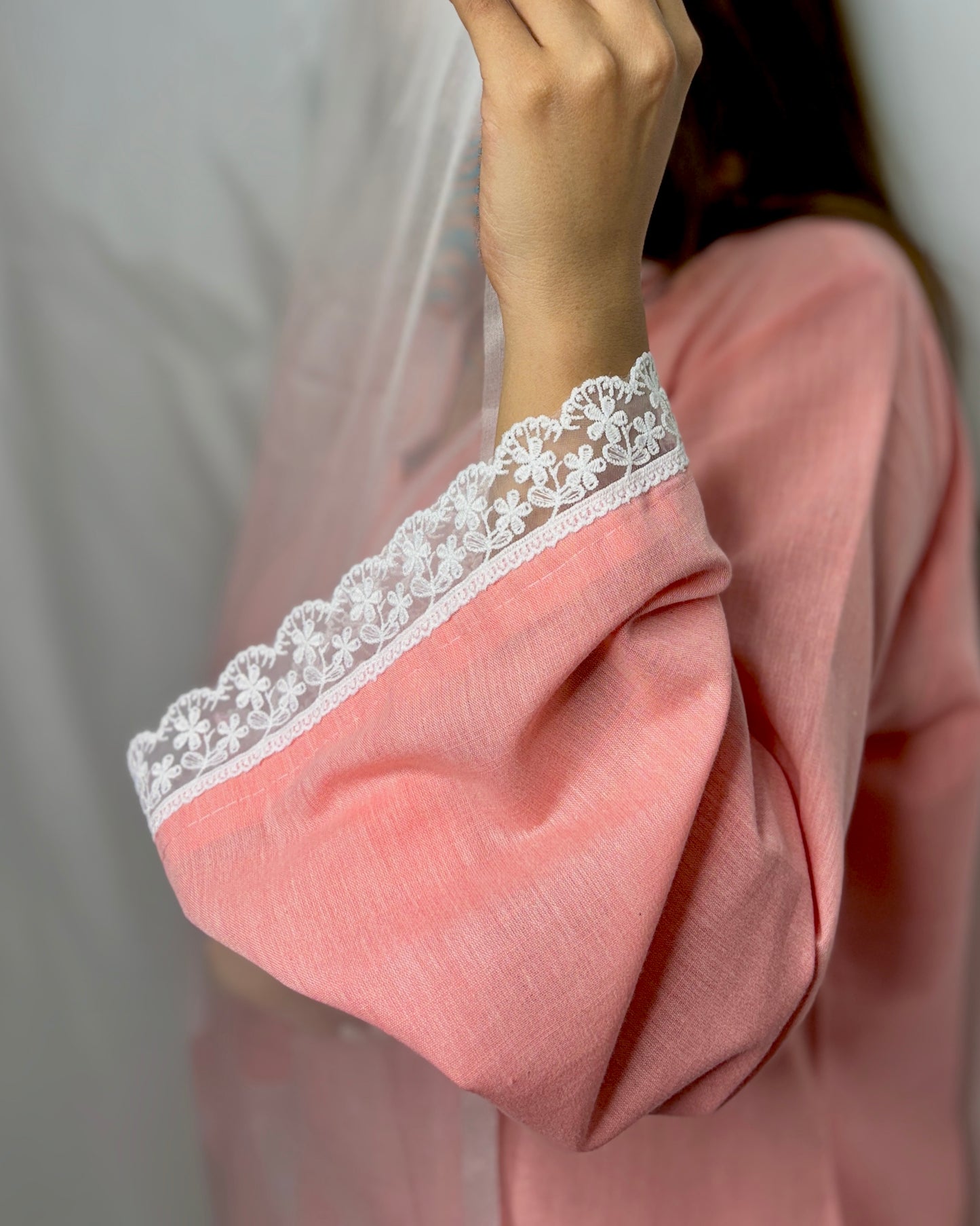 Peach embroidered co-ord set